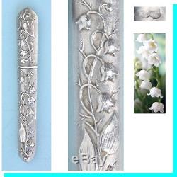 Muguet Old Needle Case Silver Needle Couture Antique Lily Valley Case