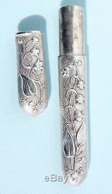 Muguet Old Needle Case Silver Needle Couture Antique Lily Valley Case