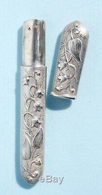 Muguet Old Needle Case Silver Needle Couture Antique Lily Valley Case