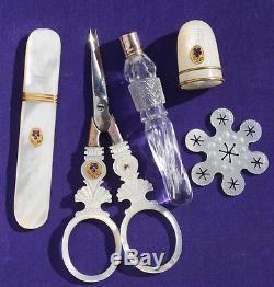 Nacre Palais Royal Old Sewing Kit Sewing Antique Sewing Scissors