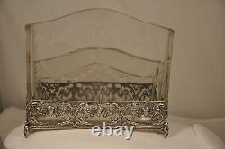 Necessary Office Old Silver Massive Antique Crystal Solid Silver Office Set