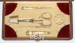 Necessary To Old Sewing Gilt Silver Fingerhut Napoleon III Box