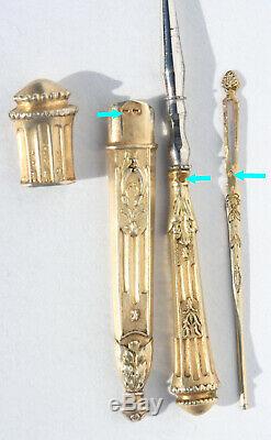 Necessary To Old Sewing Gilt Silver Fingerhut Napoleon III Box