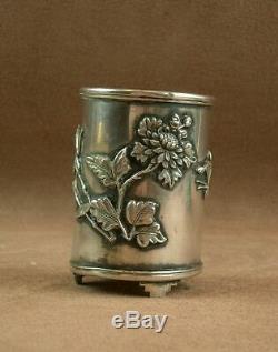 Nice Old Brush Pot Sterling Silver China Fin Nineteenth