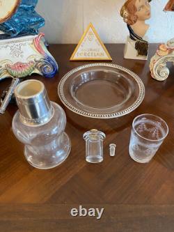 Night Service Antique in Crystal & Solid Silver Minerva Paris 1900 Debain