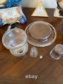 Night Service Antique in Crystal & Solid Silver Minerva Paris 1900 Debain