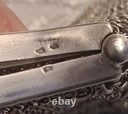 OLD DOUBLE SILVER MASSIVE COIN PURSE Deco Flowers