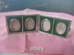 OLD DOUBLE SILVER PICTURE FRAME ENGLISH LONDON SILVERSMITH COHEN and SOLOMAN
