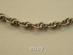 OLD LONG SILVER SOLID NECKLACE WITH BEAUTIFUL LINKS 145cm