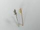 Old Pair Of 18k Gold + Solid Silver Olive Branch Hairpins