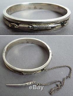 Old 19th Century Sterling Silver LM Silver Silversmith Craft Bracelet