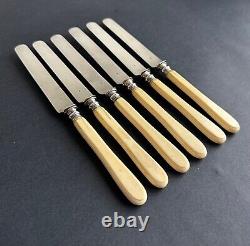 Old 6 Fruit Knives Dessert Sterling Silver Silver Silver Minerve Xix°