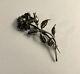 Old Art Nouveau Solid Silver Pink Brooch Jewelry In Nancy Style Hallmarks 6 Cm