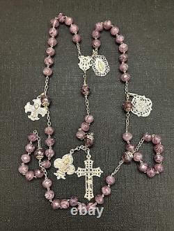 Old Agate Stone and Solid Silver Rosary