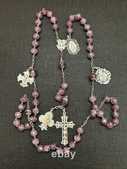 Old Agate Stone and Solid Silver Rosary