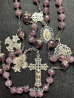 Old Agate Stone and Solid Silver Rosary