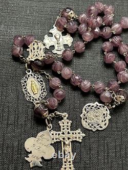 Old Agate Stone and Solid Silver Rosary