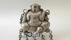 Old And Beautiful Silver Pendant Frog Divinity 19th China Chinese