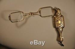 Old Antique Gilt Spectacles Spyglass Opera Glasses Solid Silver 19th C