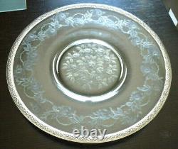 Old Appearance Plate Cristal Grave Silver Massif, Xixeme, Roses, Roses