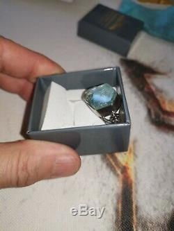 Old Aquamarine Brute In Monte Ring 925 Natur Superb Color