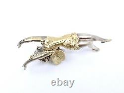 Old Art Nouveau Fairy Charm Pendant In Solid Silver Vermeil 1900