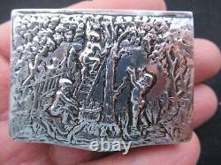 Old Art Silver Box New Bonbonniere Pillier Tabatiere Massif Silver Box