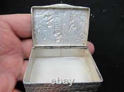 Old Art Silver Box New Bonbonniere Pillier Tabatiere Massif Silver Box