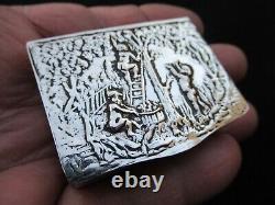 Old Art Silver Box New Bonbonniere Pillier Tabatiere Massif Silver Box