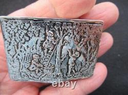 Old Art Silver Box New Bonbonniere Pillier Tabatiere Massif Silver Box