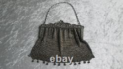 Old Ball Bag Solid Silver Minaudière 19th S. Silver Handbag