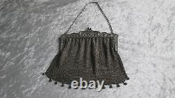 Old Ball Bag Solid Silver Minaudière 19th S. Silver Handbag