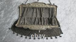 Old Ball Bag Solid Silver Minaudière 19th S. Silver Handbag