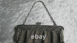 Old Ball Bag Solid Silver Minaudière / Garland Louis XVI Silver Handbag