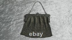 Old Ball Bag Solid Silver Minaudière / Garland Louis XVI Silver Handbag