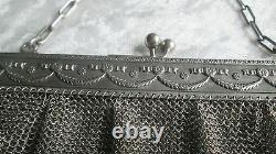 Old Ball Bag Solid Silver Minaudière / Garland Louis XVI Silver Handbag