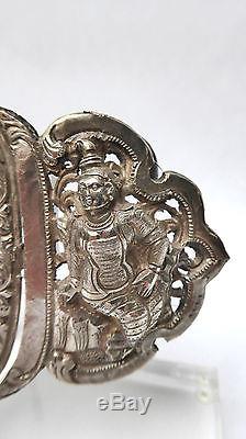 Old Belt Buckle Sterling Silver 19th Century Burma