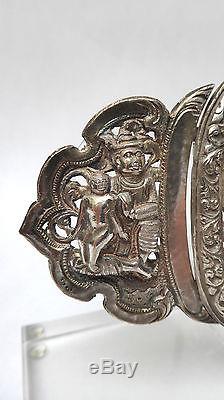 Old Belt Buckle Sterling Silver 19th Century Burma