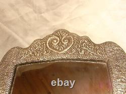 Old Big Mirror Bevel A Pose Silver Massif Push Back Antic Glass