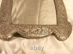 Old Big Mirror Bevel A Pose Silver Massif Push Back Antic Glass