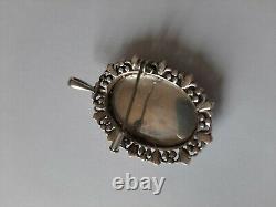 Old Brooch Or Massive Silver Pendant, Young Woman Painting