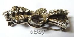Old Brooch Silver Massive And Rhinestone Brooch Clip She Makes Processing
