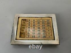 Old Calendar Silver Massive English Wilmott Manufacturing Co Calendar Silver