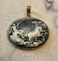 Old Came Pendant Bakelite Silver Mount Massive Design Creator