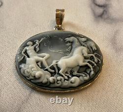 Old Came Pendant Bakelite Silver Mount Massive Design Creator