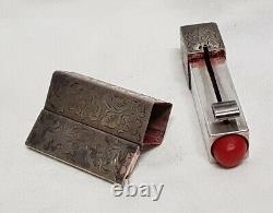 Old Case Tube Baron Red Lipstick Solid Silver 41.3 G Silver # J9