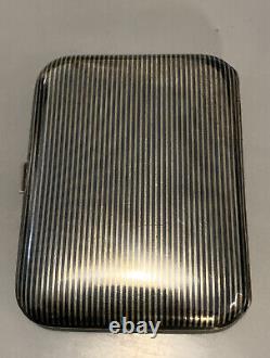 Old Cigarette Bag Solid Silver Niellé And Gold Silver Niello Antique Case