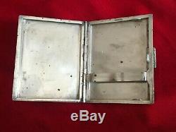 Old Cigarette Case Has Card Holder Or Solid Silver Carving