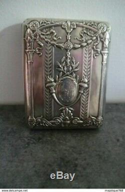 Old Cigarette Case In Silver And Vermeil Late Nineteenth