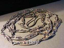 Old Collar Necklace Large Link Filigree Silver Massif Punch Books